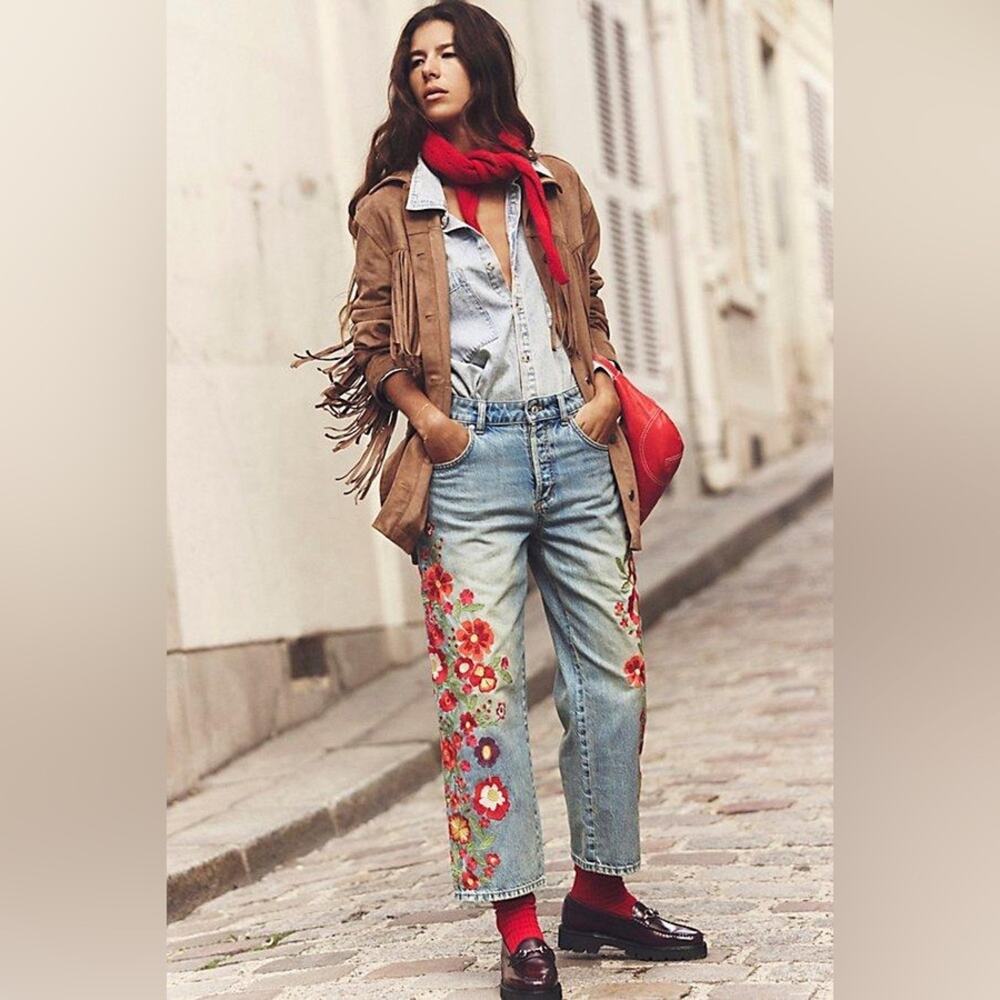 We The Free Willow Floral Embroidered Jeans